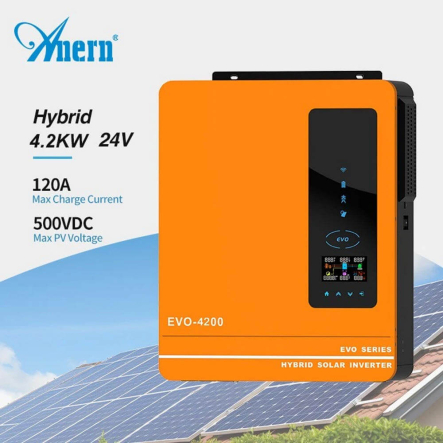 Гібридний інвертор ANERN AN-SCI-EVO-4200, 4200 Вт, 24 В, до 100 А, MPPT-120 А, DC 60-500 В - 1