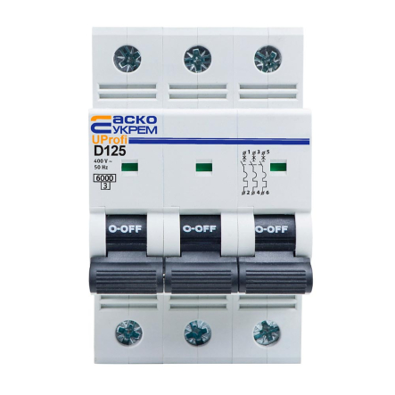 Автоматичний вимикач АСКО-УКРЕМ ВА UProfi 3P, 125А D, 6кА, A0010210129 - 1