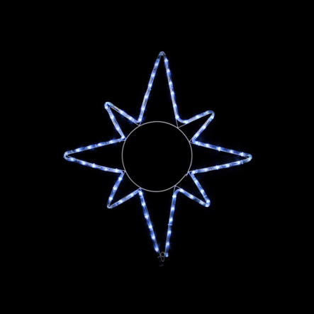 Гирлянда внешняя DELUX, MOTIF, Star, 8 конечная, 8см, flash, белая, IP44 - 1