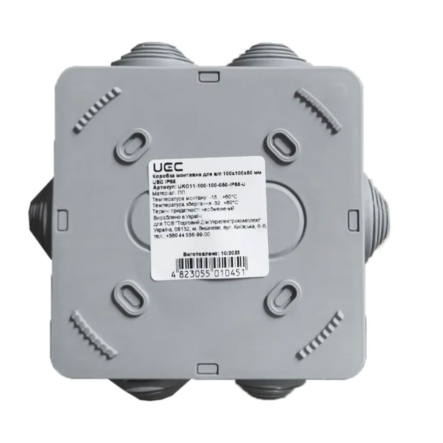 Коробка распределительная UEC, 100х100х50 мм, IP55, UKO11-100-100-050-IP55-U - 1
