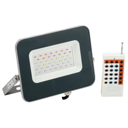 Прожектор LED IEK СДО 07-30RGB multicolor IP65, сірий, LPDO7RGB-01-30-K03 - 1