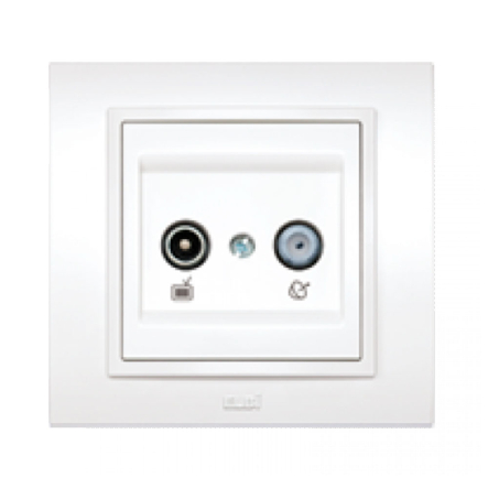 Розетка телевізійна+супутник EL-BI Zena, біла, 500-010200-289 - 1