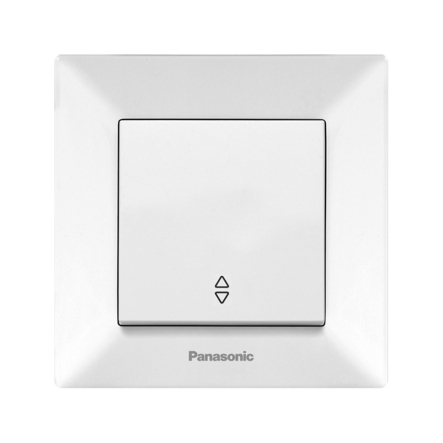Выключатель одноклавишный проходной, Panasonic Arkedia Slim, белый, 00032WH - 1