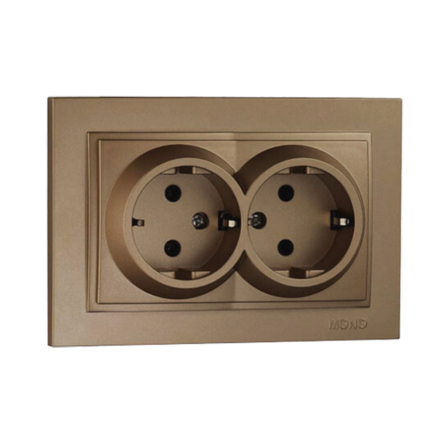 Розетка 2-а із заземленням, Mono Electric, DESPINA, бронза, 102-232304-120 - 1