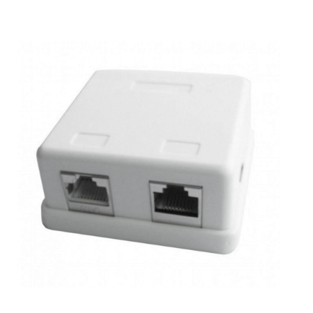Розетка на 2 порта с экраном Cablexpert NCAC-HS-SMB2, RJ45, 5Е cat, внешняя - 1
