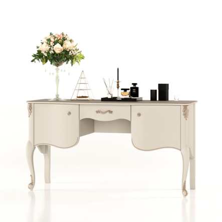 Стіл манікюрний Мебус GENEVA 2Д1Ш 1465х500х790 мм дуб, одеса/платина - 1