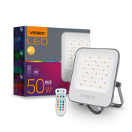 Прожектор LED VIDEX 50W, RGB, IP65, 220V, черний, 27162