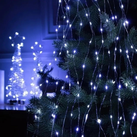 Гирлянда LED Конский хвост, блок питания  (2,5м, 20 ниток) 500LED, Холодный белый