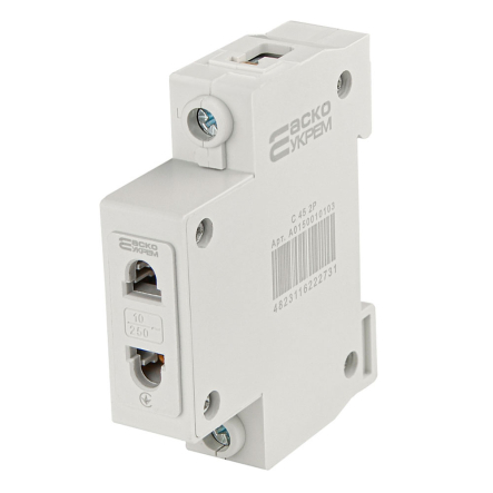 Розетка на DIN-рейку С45 2Р АСКО, A0150010103