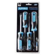 Набор отверток APRO 4 шт, CrV (PH2х100, PH1х100, SL5х100, SL3х75)