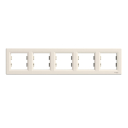 Рамка 5-постовая, горизантальная, Schneider Electric ASFORA, крем, ЕРН5800523