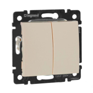 Выключатель двухклавишный LEGRAND Valena, 774305, слоновая кость