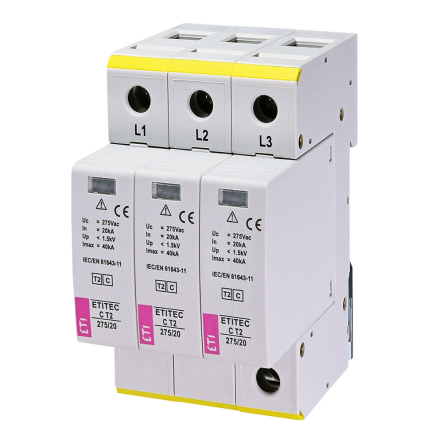 Ограничитель перенапряжения ЕТІ ETITEC C T2 275/20 (3+0) 3p, 2440399 - 1