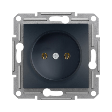 Розетка без заземления Schneider Electric ASFORA, антрацит, EPH3000171 - 1