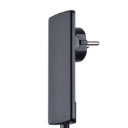 Вилка ультратонка з рухомим контактом та заземленням NEOMAX NX 1130, чорна