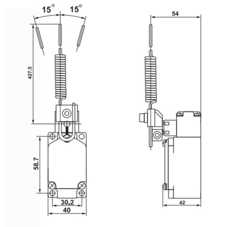Выключатель концевой Промфактор ВП 15М42422-4-67У2 боковая ручка (стальная пружина) IP-67