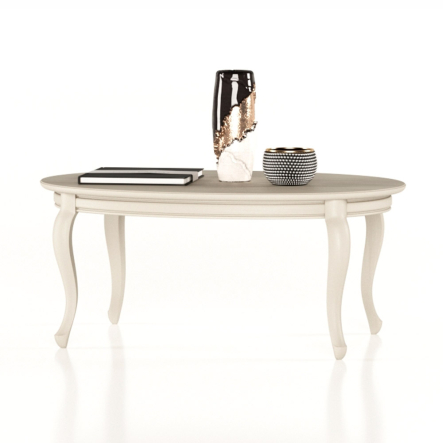 Столик журнальный Мебус PALERMO овальный, 1000 х 715 х 440 мм, панакота - 1