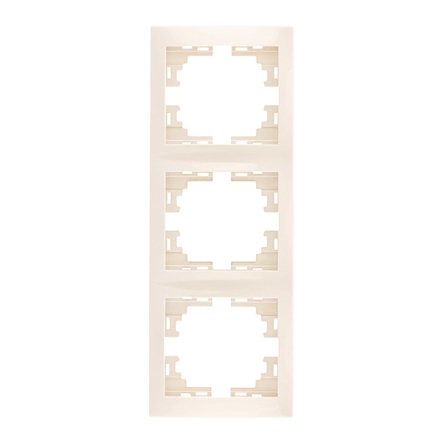 Рамка Lezard MIRA тримісна, вертикальна, без вставки, крем, 701-0300-153 - 1