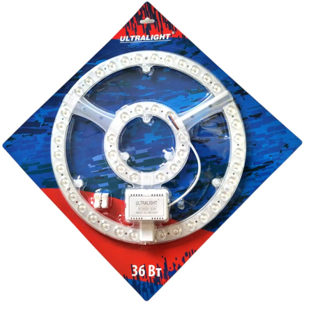 Модуль світлодіодний на магніті ULTRALIGHT МКС36, 36W, 3600Lm, 5000К, 180 °, 268мм, IP20 - 1