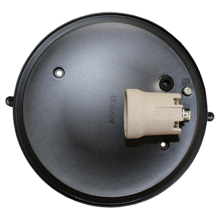 Светильник TechnoSystems НПП1302, 60W, E27, IP65, круг, чёрный, с решеткой, TNSy5001181