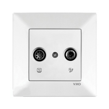 Розетка TV + SAT проходная 11 DB VIKO Meridian, 90970087-WH, белая - 1