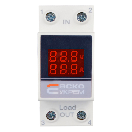Вольтметр-амперметр модульный цифровой однофазный АСКО-УКРЕМ VAMD-1 (AC 50-500 V; 1-63 A), A0010250003
