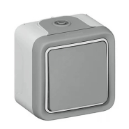 Переключатель Legrand Plexo, 069711, на два направления, накладной, 10А, ІР55, серый