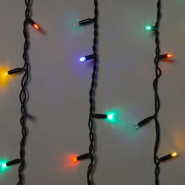 Гирлянда внешняя DELUX, ICICLE, 75LED, 2x0,7м, 18 flash, мульти цвет/черная, IP44