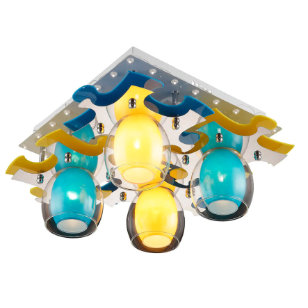 Люстра ALTALUSSE INL-9319C-04 White & Yellow, Blue, Е14, 4Х40W - 1