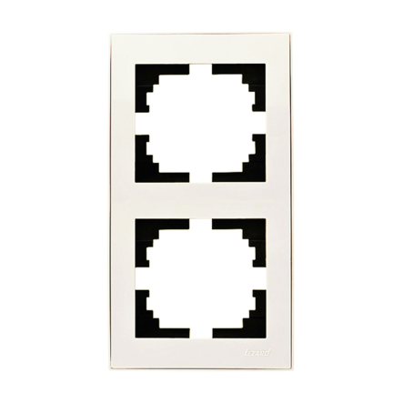 Рамка Lezard RAIN двомісна, вертикальна, жемчужно-білий перламутр, 703-3030-152 - 1