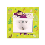 Розетка VIKO KARRE KIDS, "Маша летом", с крышкой, 90962727