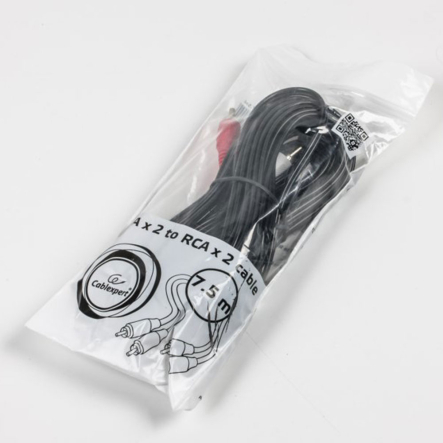 Кабель Cablexpert CCA-2R2R-7.5M, 2RCA-2RCA 7.5 м