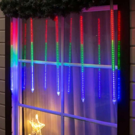 Гирлянда LED сосулька 3м x 50см, 8 сосулек, Тают сосульки, RGB, IP65