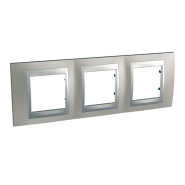 Рамка 3- местная нікель матовий/алюміній Schneider Electric Uniсa TOP, MGU66.006.039