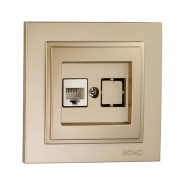 Розетка комп'ютерна (RJ45 CAT 6) Mono Electric, DESPINA, титан, 102-222205-125