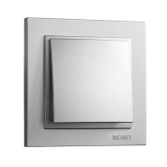Выключатель 1 кл. Mono Electric, DESPINA, серебро, 102-212125-100