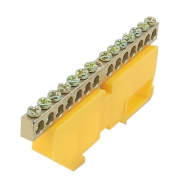 Шина изолированная стойка TNSy5503128 «N» на DIN-рейку ШЛІ6х9-14 желтая