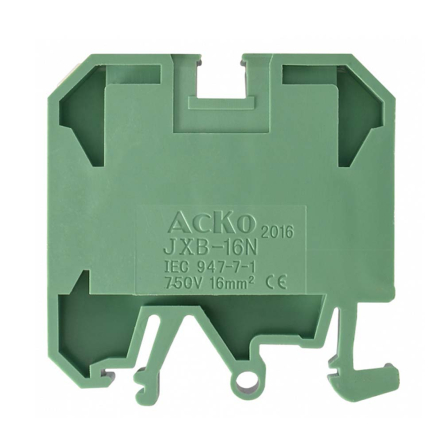 Клеммник винтовой АСКО-УКРЕМ JXB-16х35 зелёный, A0130010018 - 1