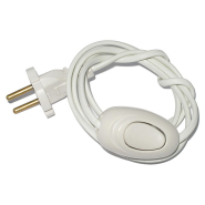 Шнур на бра білий з вимикачем 1,2 м. (ALFA)