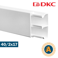 Канал ТМС 40/2х17 мм, с разделителем, RAL9016, ДКС, 00305