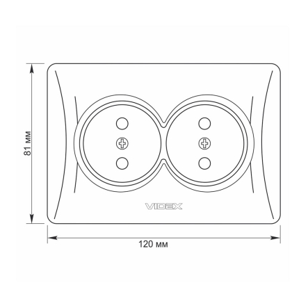 Розетка VIDEX BINERA двойная, белая, VF-BNSK2-W - 4