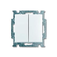 Вимикач двоклавішний ABB Basic 55 білий