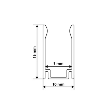 Профиль алюминиевый BIOM ЛПН-16 для крепления ленты NEON 8х16, 2м