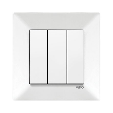 Вимикач 3 кл. VIKO Meridian, 90970068-WH, білий - 1