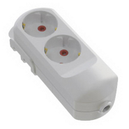 Колодка NEOMAX 2 гнізда із заземленням, біла, NX501200