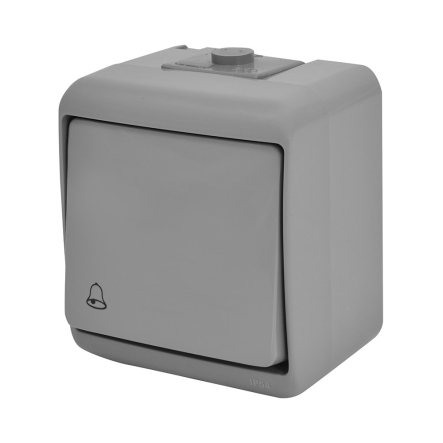 Кнопка звонка (IP44) серая, VHE-4-SR, Hermetics, ETI - 1