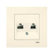 Розетка компьютер+телефон VIKO KARRE, 90960135, крем