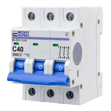 Автоматический выключатель АСКО-УКРЕМ ВА-2017 3р, 40А С, A0010170025
