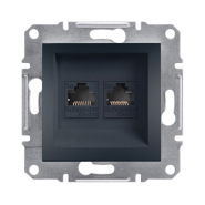 Розетка комп'ютерна 2-я Schneider Electric ASFORA, антрацит, EPH4400171