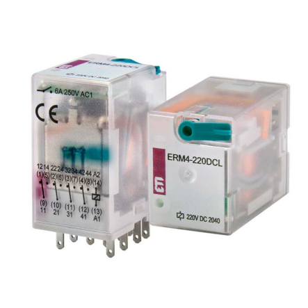 Реле электромеханическое ETIMAT ERM4-220 DCL 4p, 2473023 - 1